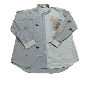 Vintage 90s Women’s XL Casey Coleman Noah’s Ark Checkered Button Shirt